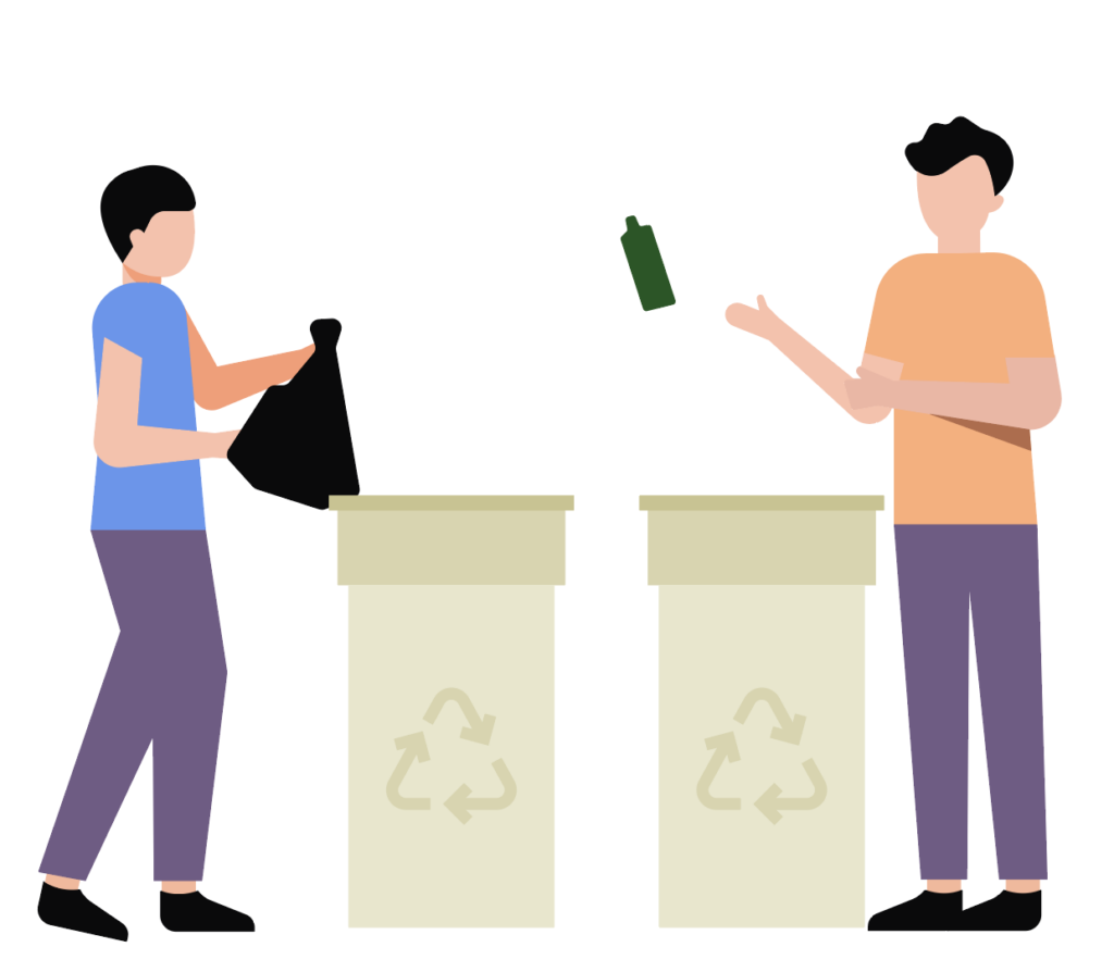 This image is one of my scene assets for the animation final project, a park with two people throwing away trash from iconscout.com.